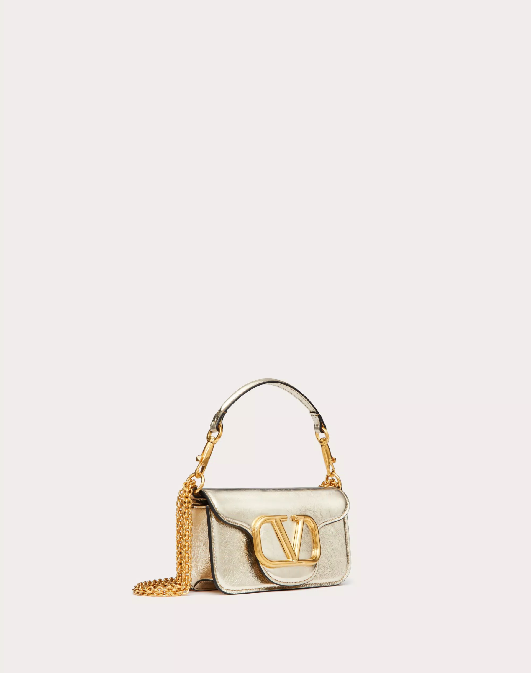SMALL LOCÒ METALLIC CALFSKIN SHOULDER BAG